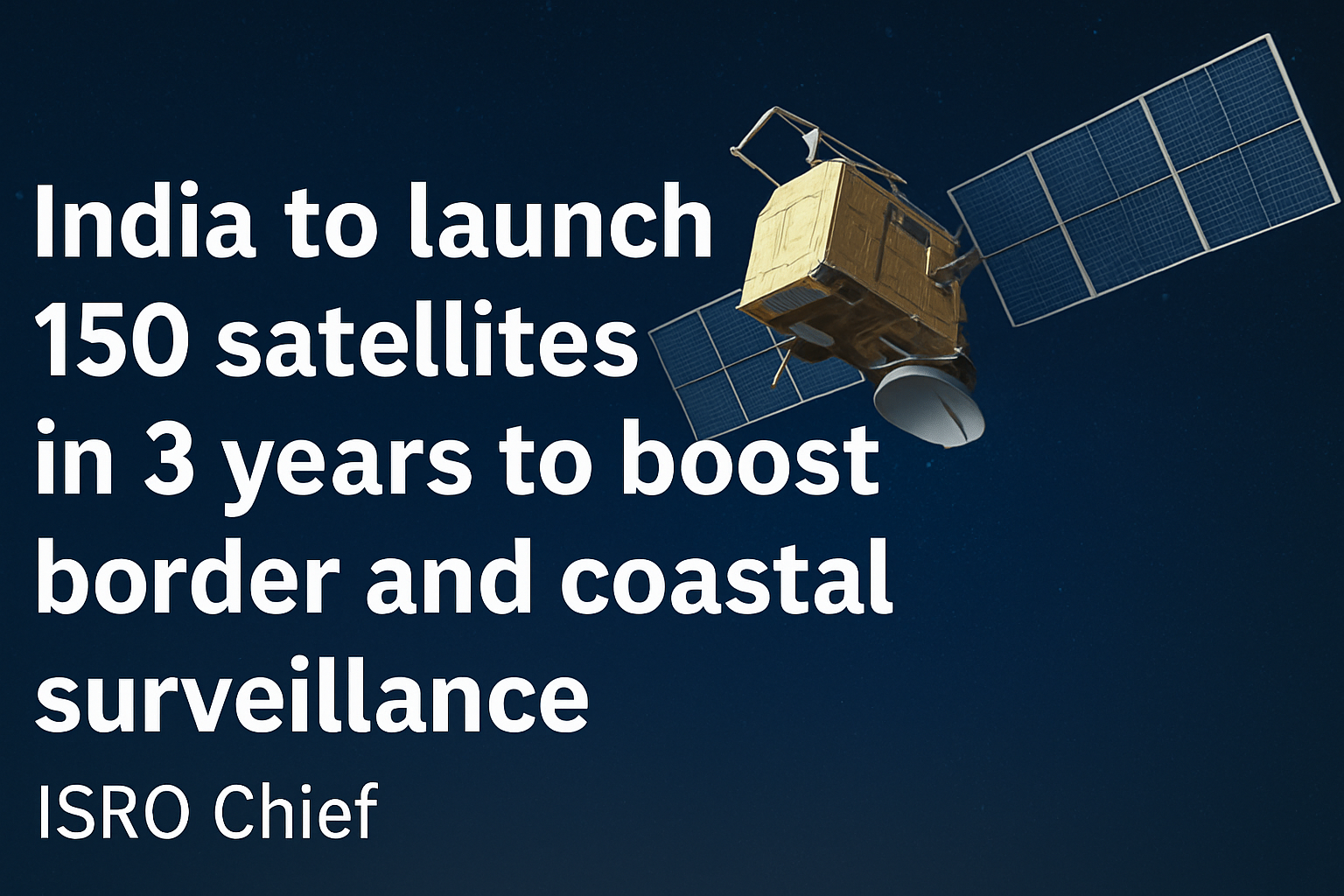 India to Launch 150 Satellites in 3 Years to Boost Border and Coastal Surveillance: ISRO Chief